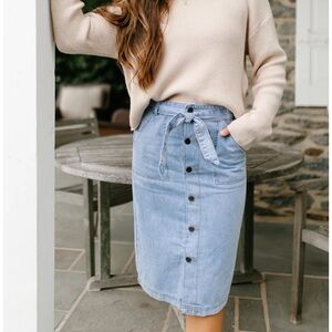 Cassidy button down denim skirt